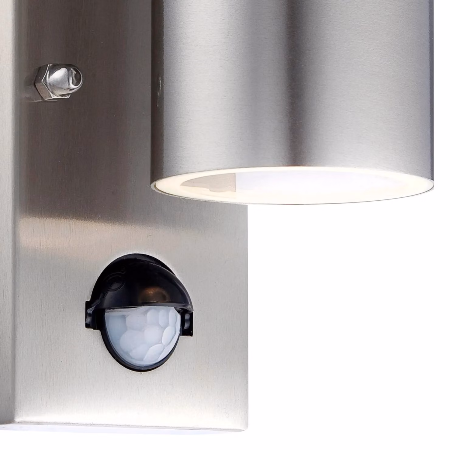 First Choice Lighting Blaze Set of 2 Stainless Steel Outdoor Motion Sensor Wall Lights in Silver – 4