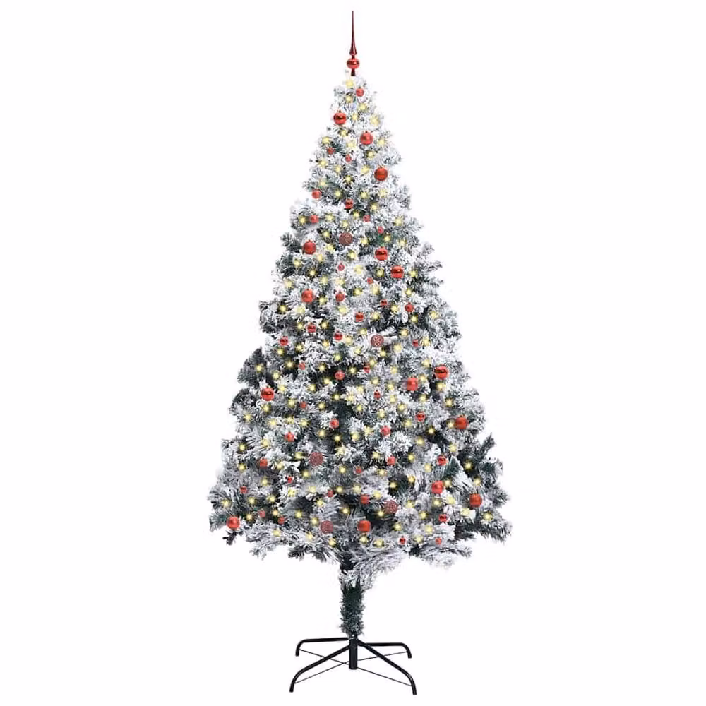 Berkfield Home White PVC Christmas Tree with 300 LEDs and Stand, Height: 300 cm – 3
