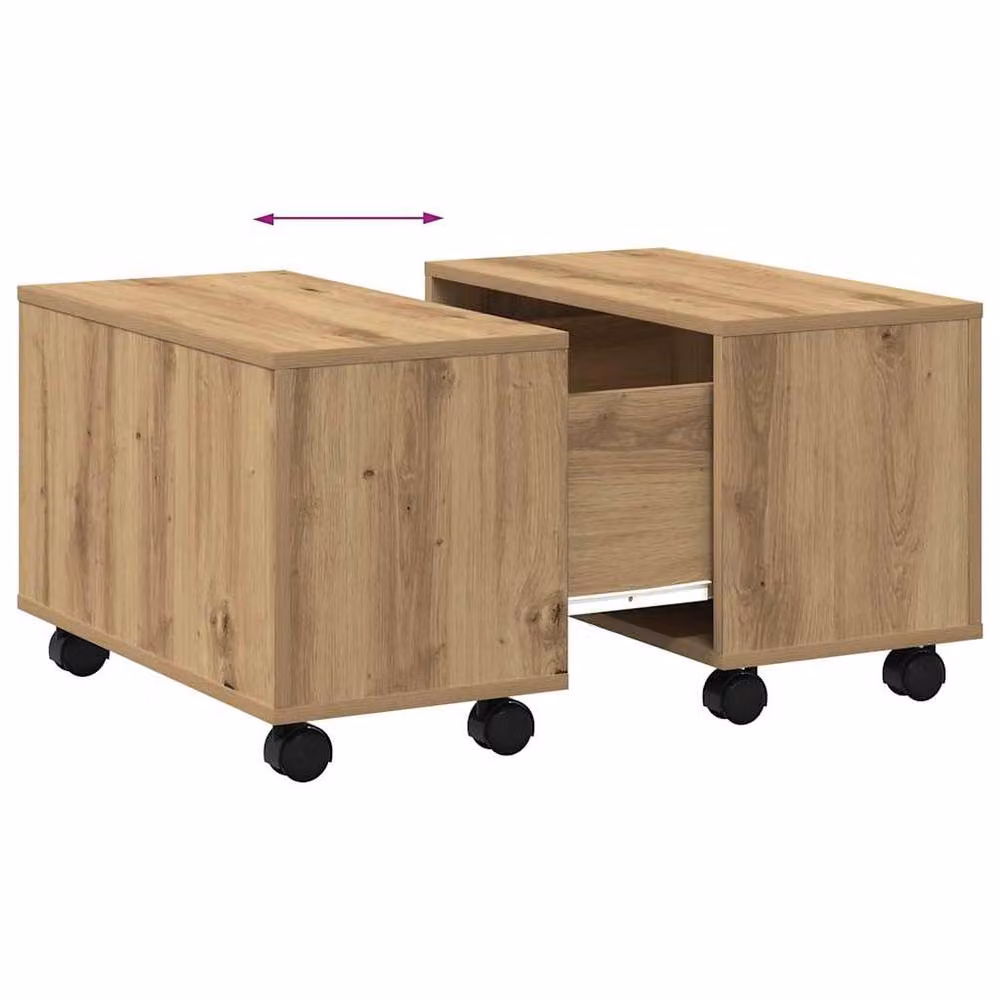 Berkfield Home Artisan Oak Coffee Table in Brown, W/D/H: 60 x 60 x 38 cm – 3
