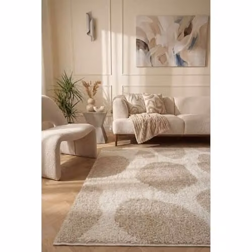 THE RUGS Soft Shaggy Area Rug with Modern Animal Print Design in Light Beige, W/D/H: 80 x 300 cm – 3