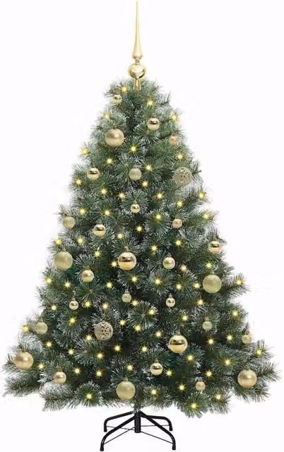 Berkfield Home Realistic Artificial Christmas Tree with 150 Warm White LEDs, Green, Height: 120 cm