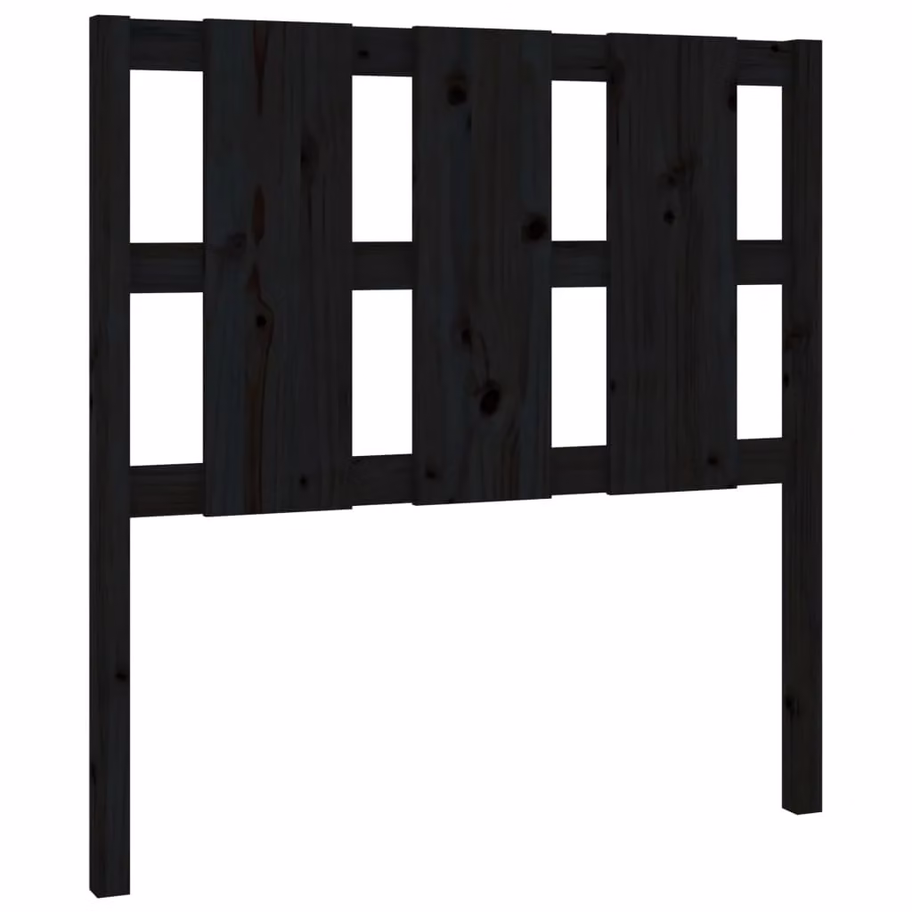 Berkfield Home Black Solid Wood Pine Bed Headboard, W: 95.5 cm, D: 4 cm, H: 100 cm – 2