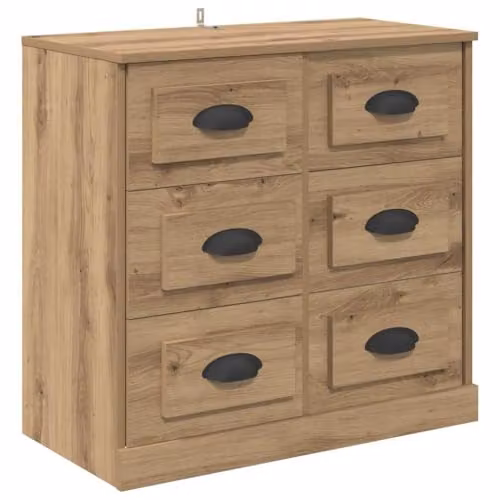 vidaXL Set of 2 Modern Sideboards in Brown Artisan Oak, W/D/H: 70 x 35.5 x 67.5 cm – 4