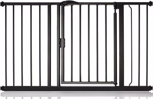 Bettacare Auto Close Stair and Door Gate in Matt Black, Extendable and No-Drill Design