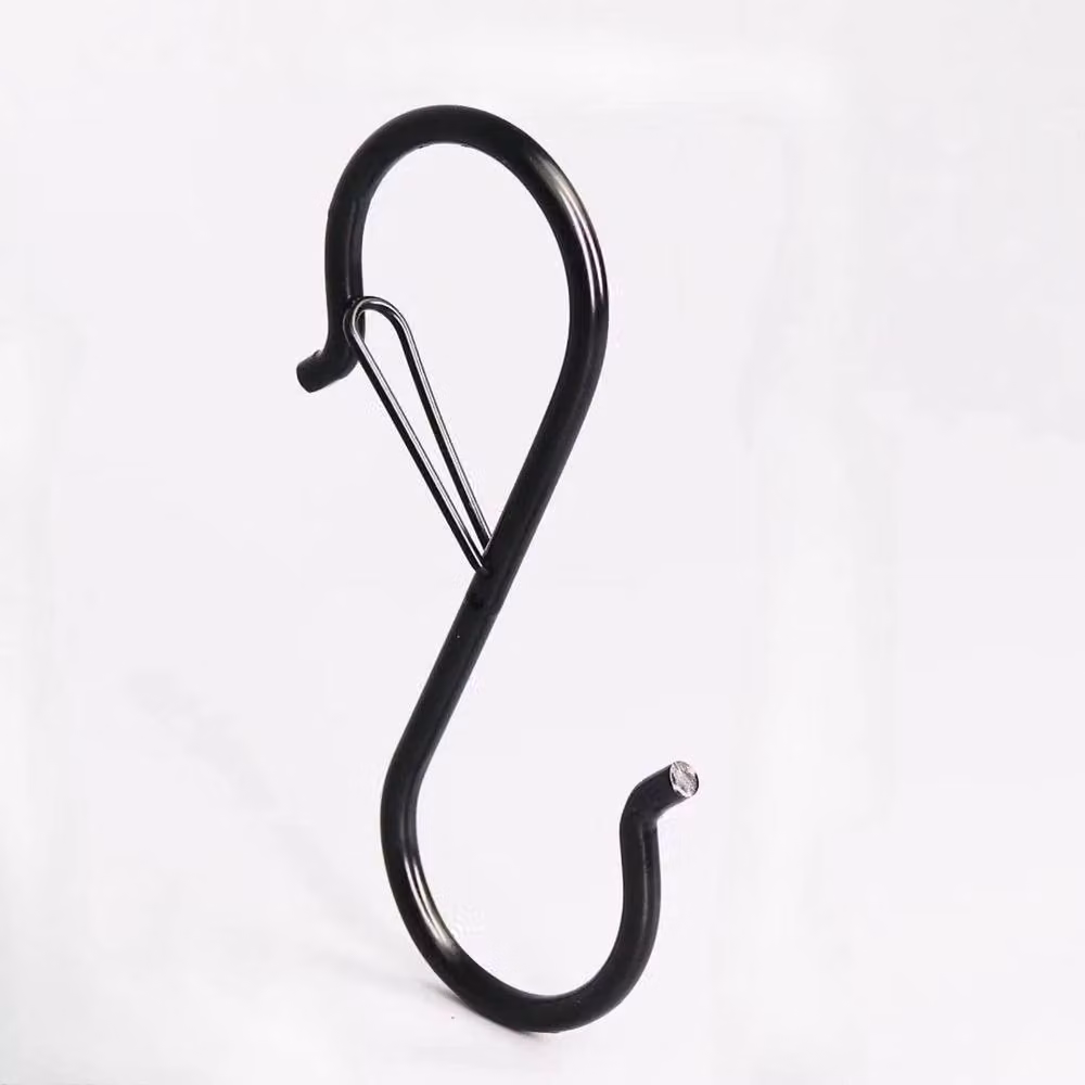 FLAVORA 10-Piece Black Stainless Steel Windproof Spring Clasp Balcony Clothes Hangers – 2