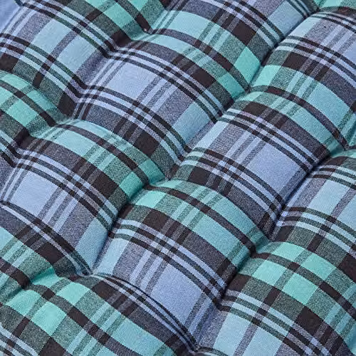 Homescapes Green Tartan 2 Seater Garden Bench Cushion, W: 108 cm, D: 42 cm – 2