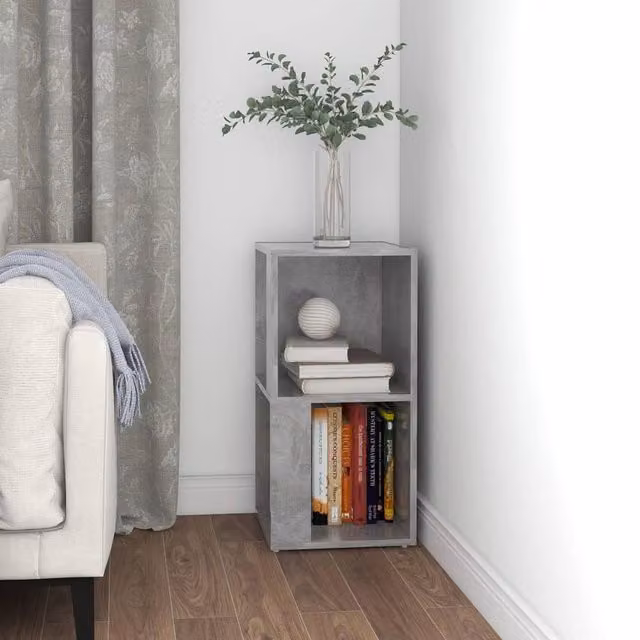 Berkfield Home Decorative Corner Cabinet in Concrete Grey, W/D/H: 33 x 33 x 67 cm – 1