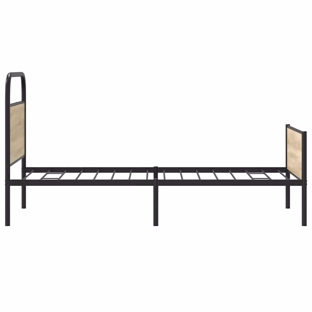 Berkfield Home Sonoma Oak Bed Frame in Brown, W/D/H: 90 x 190 cm – 3