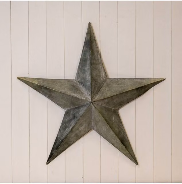 KDMD Rustic Grey Metal Star Hanging Pendant Decorations, Diameter: 7.4 cm