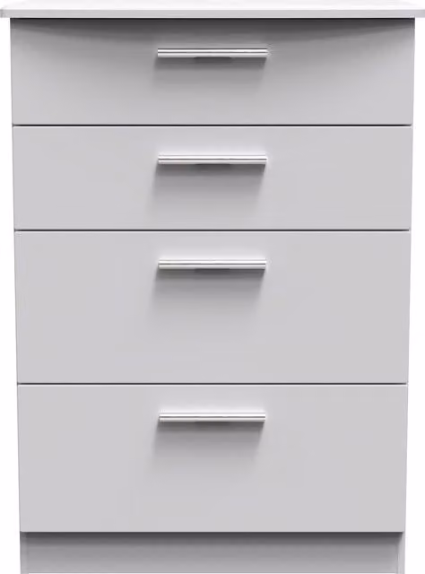 Ready Assembled 2 U Windsor 4 Drawer Deep Chest in Mid Grey – 1