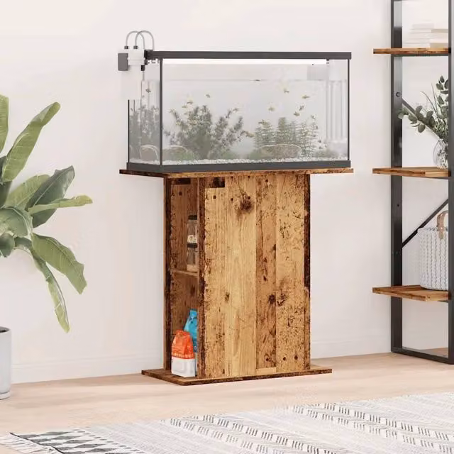 EONLION Rustic Brown Engineered Wood Aquarium Stand