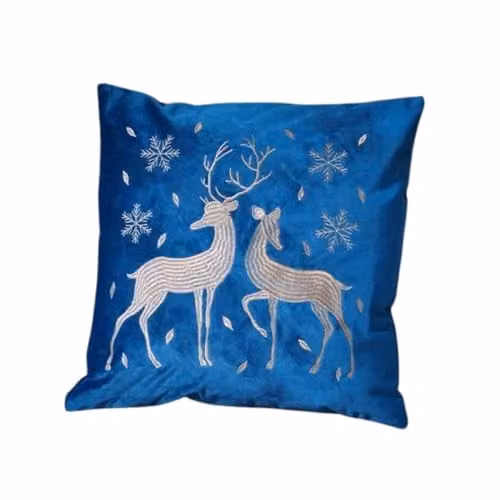 Samuel Alexander Soft Fabric Christmas Reindeer Chair Cushion in Sapphire Blue, 45 x 45 cm – 2