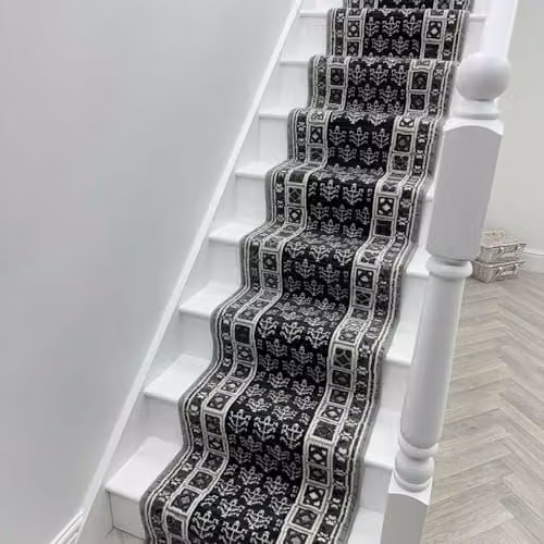 runrug Mayan Stair Runner Carpet, Grey, W: 60 cm, L: 510 cm – 5