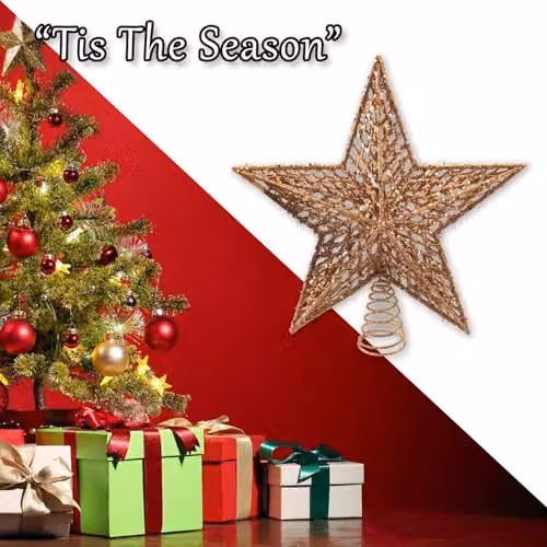 VFM e-Store Gold Metal Christmas Star Tree Topper W: 33 cm, H: 29 cm – 4