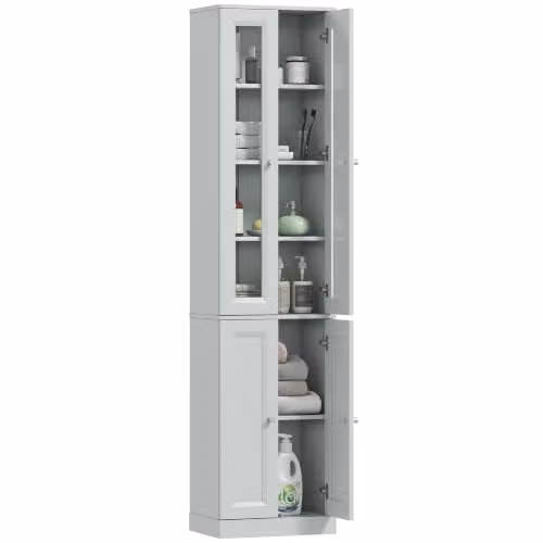 HOMCOM 6-Tier Tall Bathroom Storage Cabinet in Blue, W/D/H: 38 x 26 x 160 cm – 1