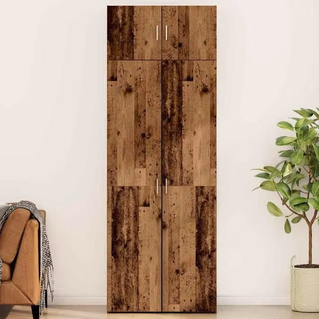 Berkfield Home Rustic Brown Engineered Wood Storage Cabinet with Hinged Doors W/D/H: 40 x 40 x 30 cm