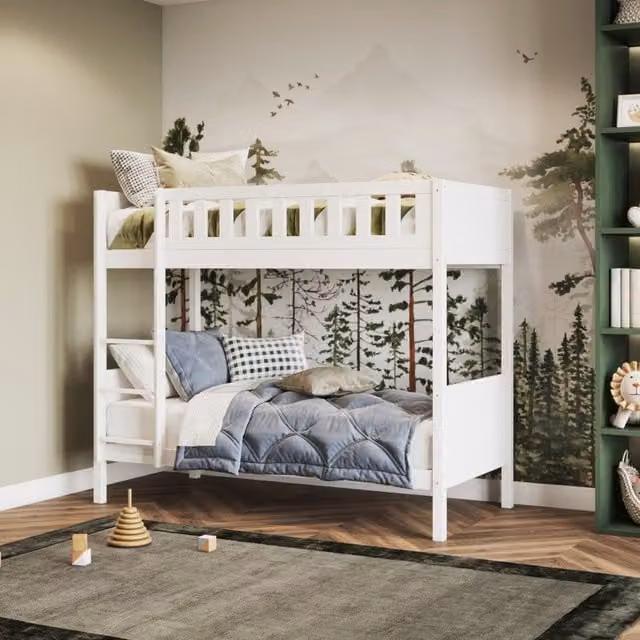 Flair Bea Shorty Bunk Bed in White, made from solid pine wood