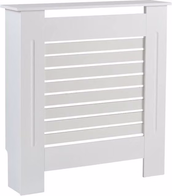 FORGEVIO White MDF Wooden Radiator Cover with Slatted Grill Shelf, W/D/H: 81.5 x 19.0 x 78.0 cm