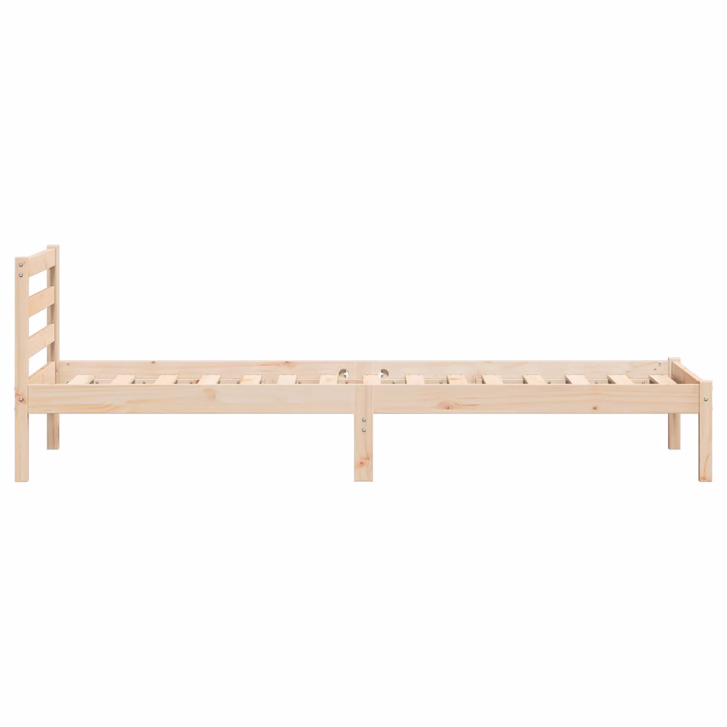 Berkfield Home Solid Wood Pine Bed Frame with Headboard, Brown, W: 90 cm, L: 210 cm – 2