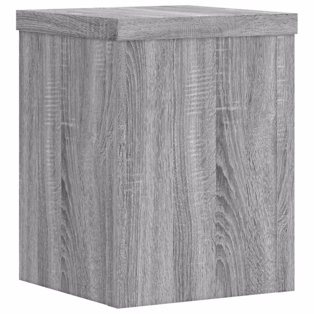 Berkfield Home Set of 2 Modern Square Plant Stands in Grey MDF, W/D/H: 15 x 15 x 20 cm – 3