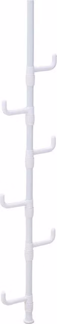 Livingandhome Modern Metal Dual Hook and Rail Matrix Clothes Rail in White