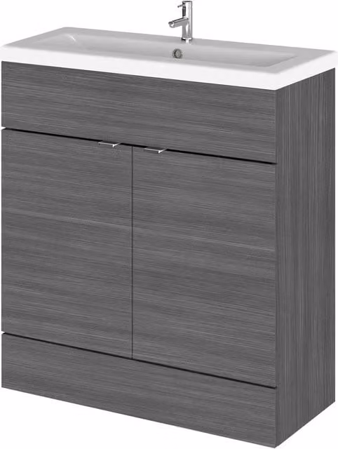 Balterley Alrewas 2 Door Freestanding Vanity Basin Unit in Anthracite Grey Woodgrain