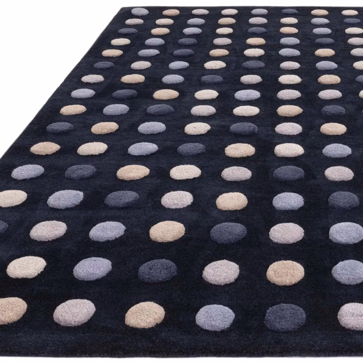 The Rug Shop UK Blue Modern Dotted Hand Made Wool Area Rug W: 200 cm, D: 300 cm – 3