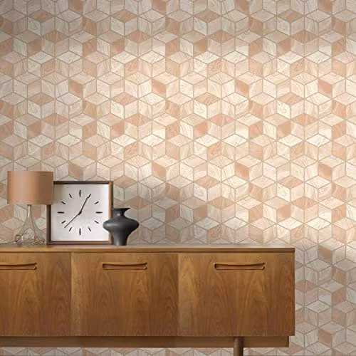 Rasch Geometric Abstract Pink Wallpaper with Modern 3D Design – 2