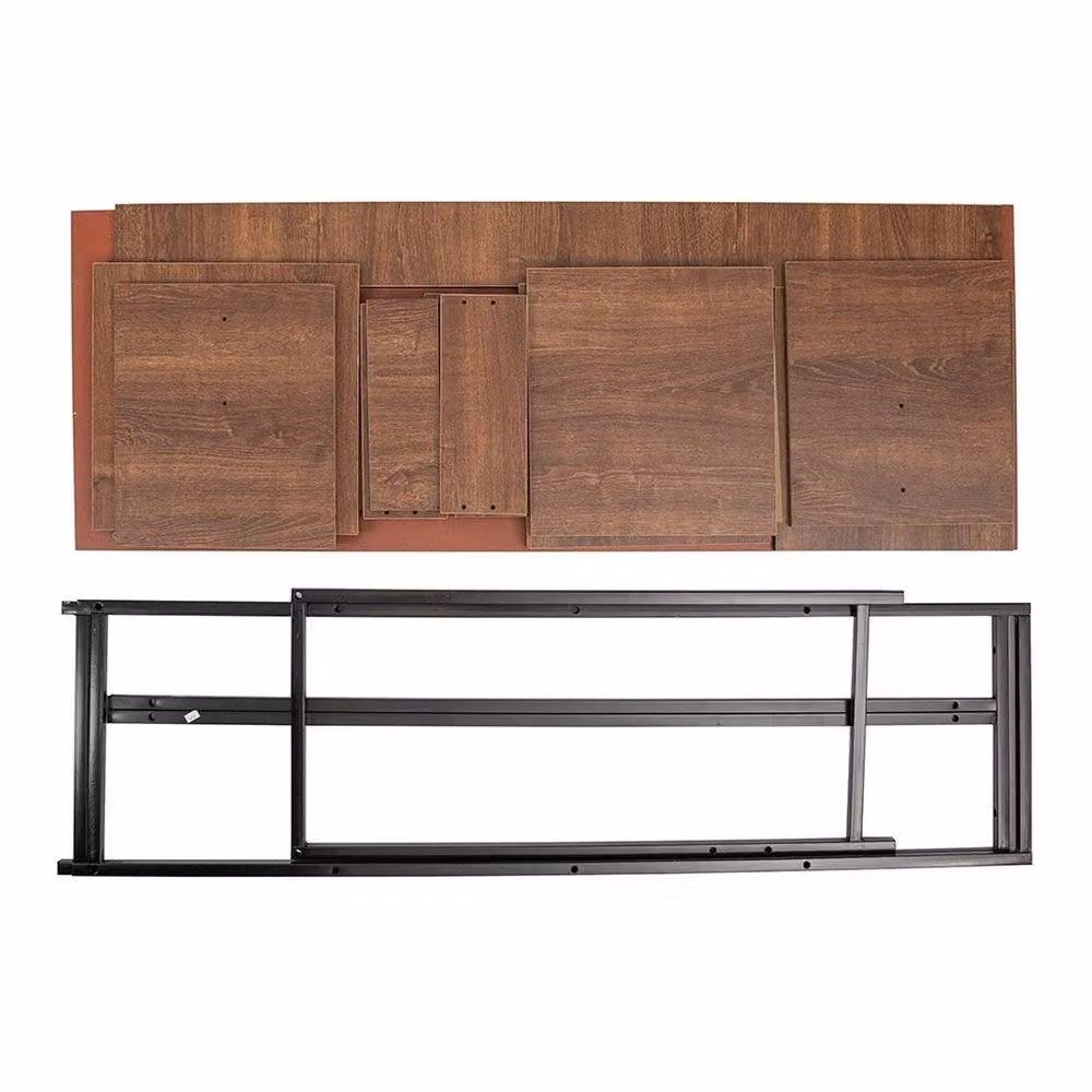 FORGEVIO Brown Corner Computer Desk with Storage Shelf and Drawer for Home Office, W/D/H: 110 x 110 x 40 cm – 2