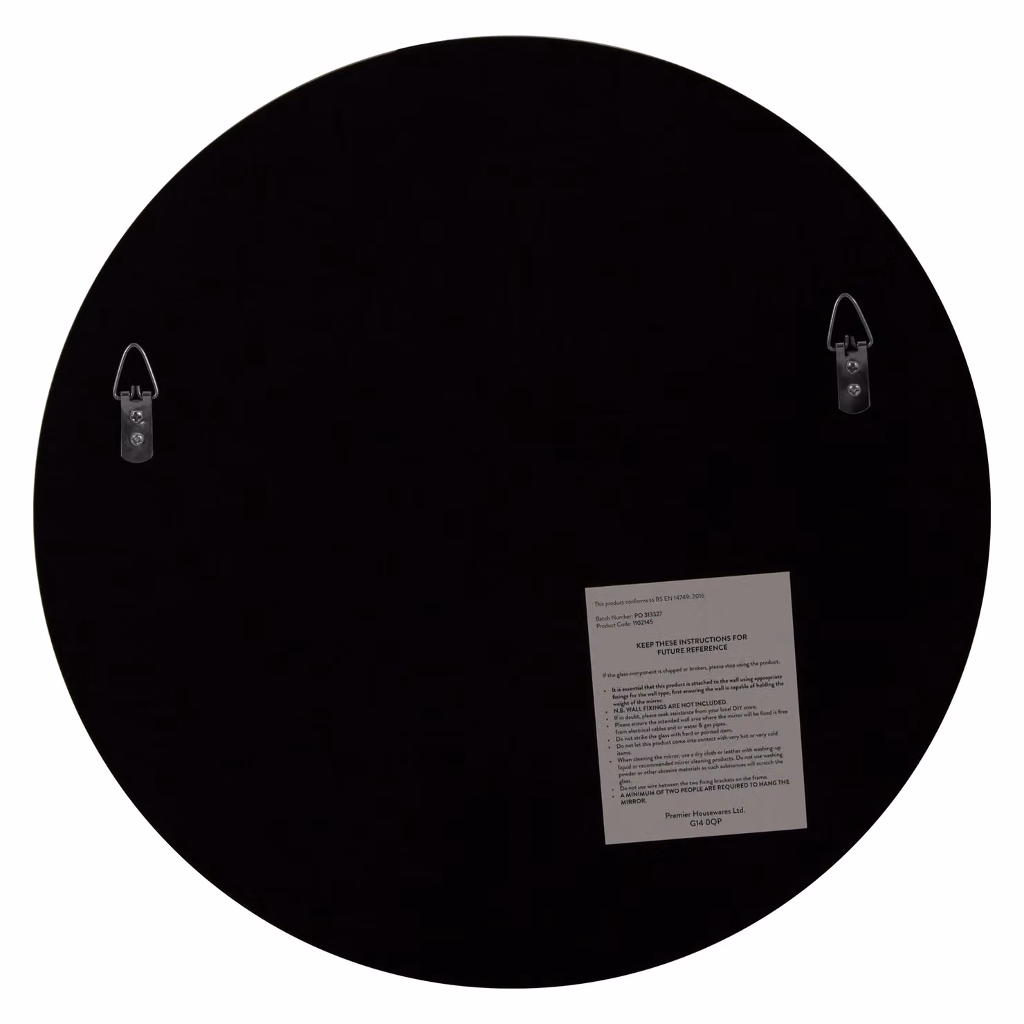 Orsina Athena Small Round Wall Mirror in Silver, W/D/H: 34 x 34 x 4 cm – 2