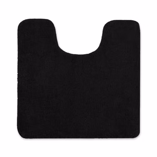 Allure Bath Fashions Luxury Microfibre Non-Slip Pedestal Toilet Mat, Black, W/D: 50 x 50 cm – 1