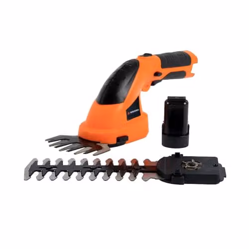 Yard Force 7.2V Cordless Edging Grass and Hedge Shear Set with Rechargeable Battery and Charger, Orange