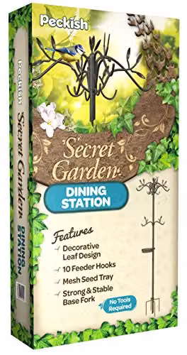 Peckish Secret Garden Metal Wild Bird Dining Station, H 80 x W 20 x D 6 cm