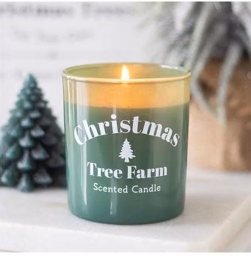 KDMD Christmas Tree Farm Scented Votive Candle in Petrol Blue