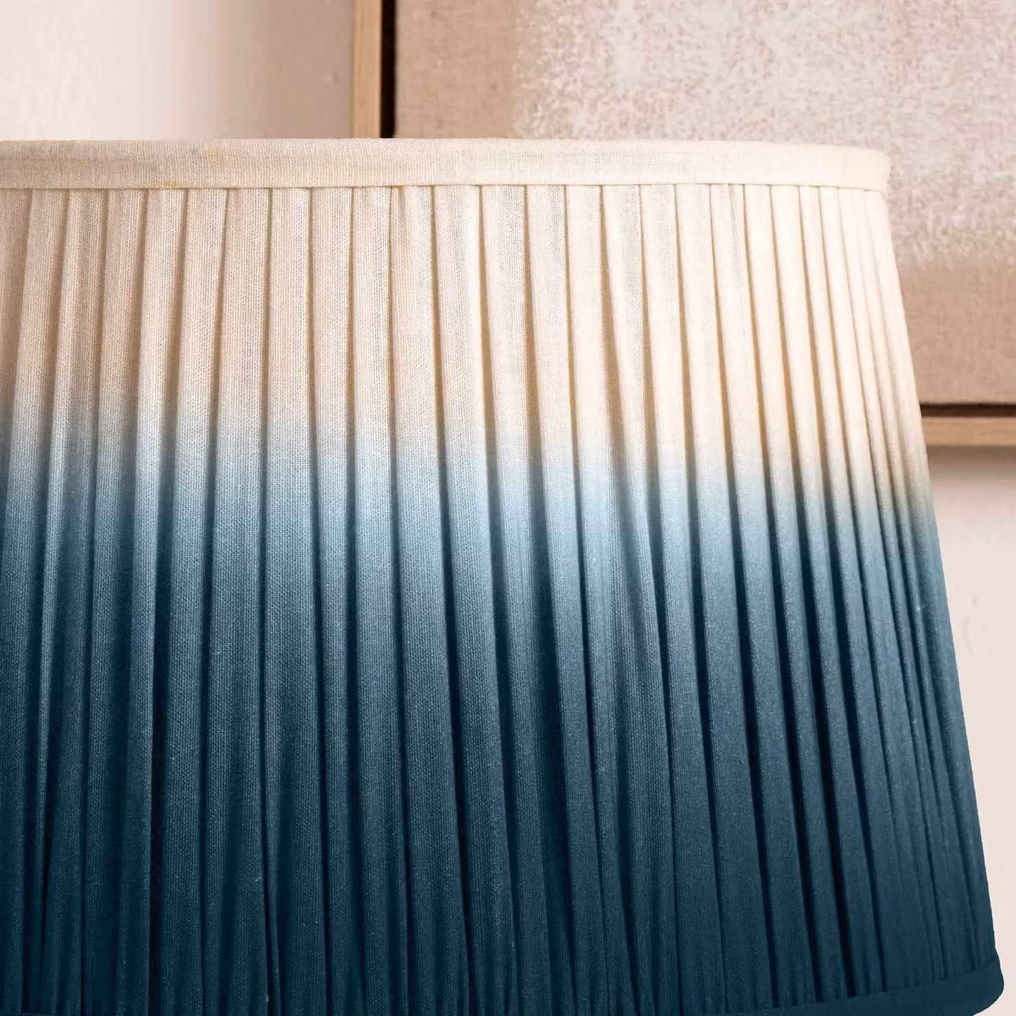 Ruma Blue Ombre Pleated Tapered Fabric Lamp Shade for Table Lamps, Diameter: 20.32 cm – 2