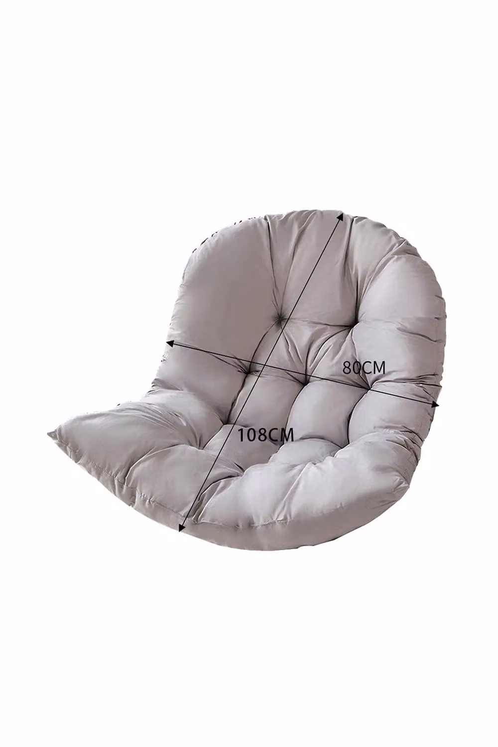 Living and Home Light Grey Hanging Egg Swing Chair Cushion, W: 80 cm, H: 108 cm – 3