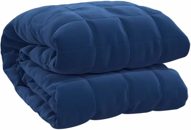 Berkfield Home Blue Weighted Blanket, W: 220 cm, D: 235 cm, 13 kg