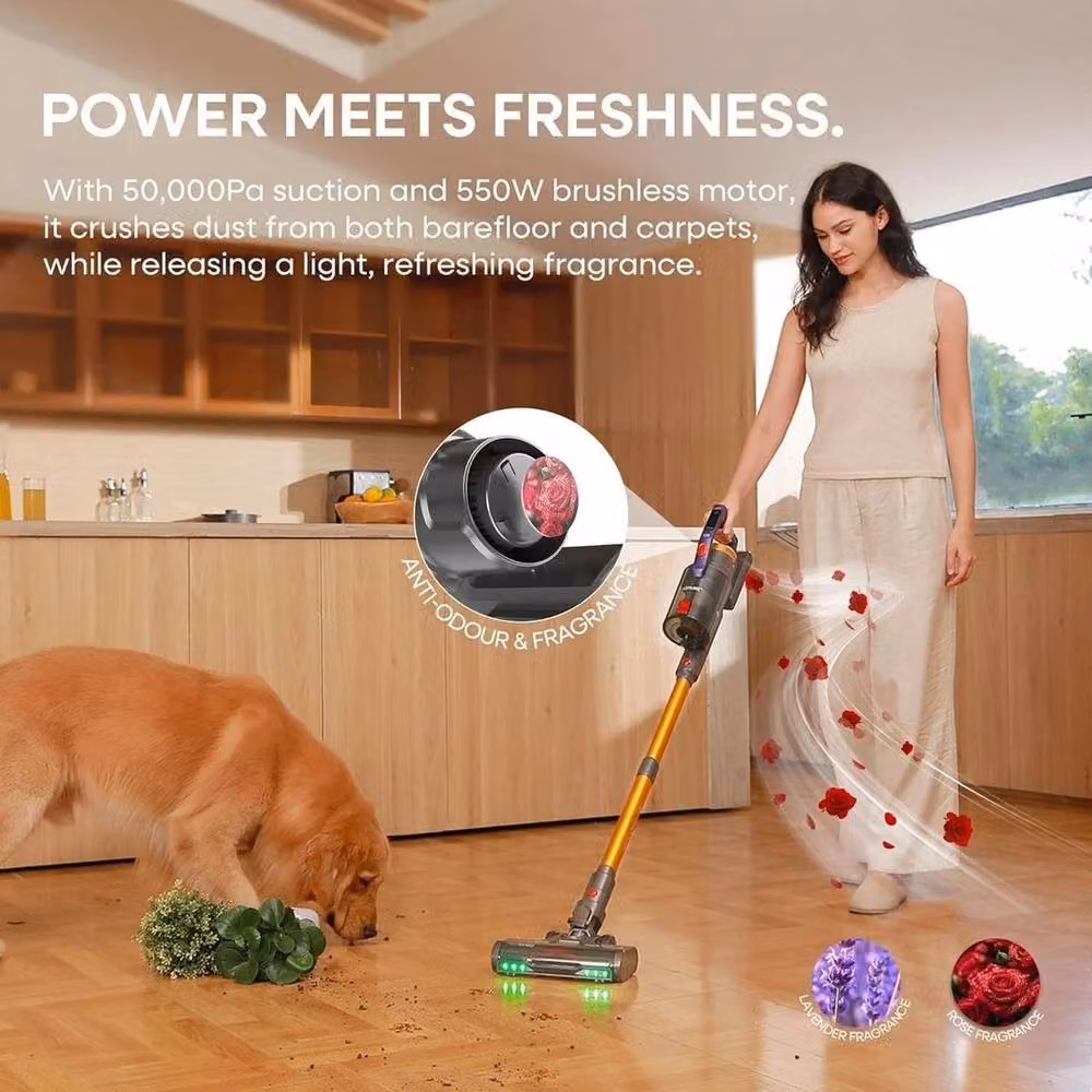 SPETLEK Cordless Stick Vacuum Cleaner with LED Headlight, 550W, 70 Minute Runtime, Grey – 2