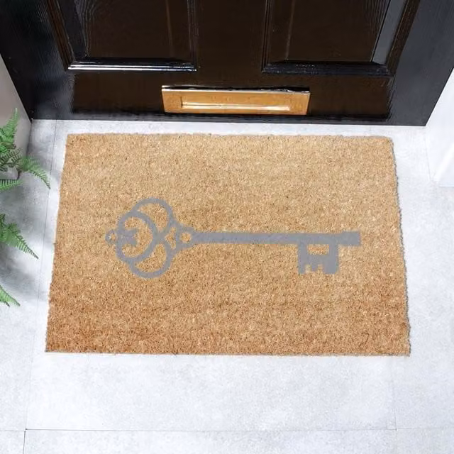 Artsy Mats Grey Elegantly Simple Key Doormat, W/D: 60 x 40 cm