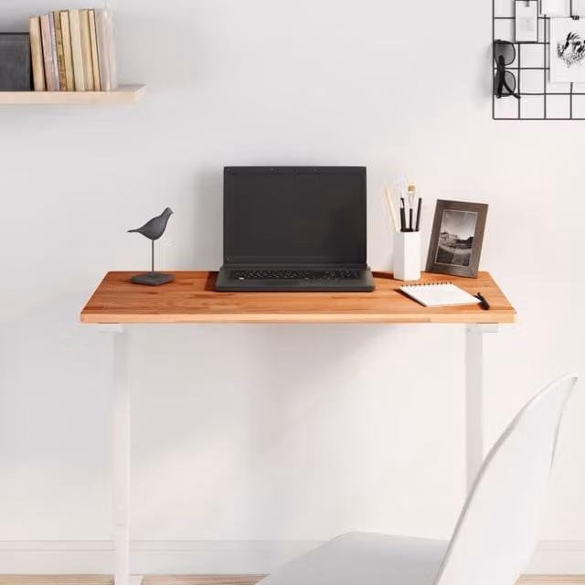 Berkfield Home Rectangular Solid Wood Beech Table Top, Brown, W: 80 cm, D: 40 cm, H: 1.5 cm
