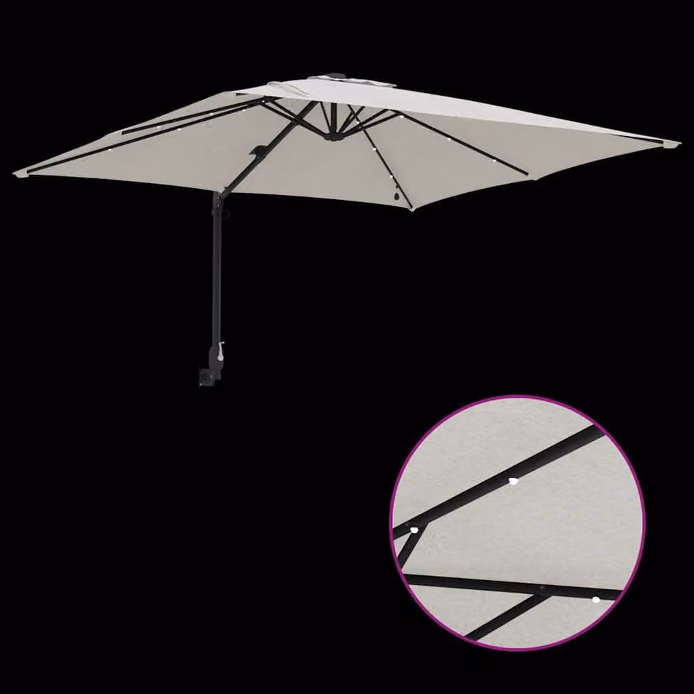 Berkfield Home Traditional Garden Parasol in Sand, W/D/H: 248.5 x 247.5 x 119 cm – 5
