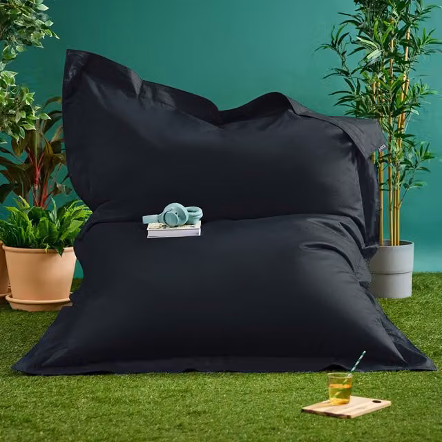 ICON Adults Giant Bean Bag Floor Cushion in Black and Blue – 1