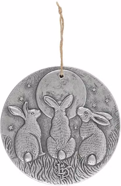 Lisa Parker Moon Shadows Ceramic Animal Wall Plaque in Silver