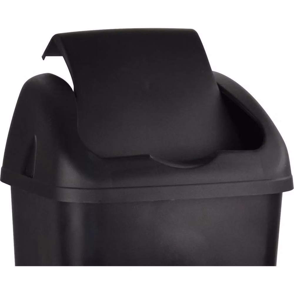VOGREX 60L Plastic Swing Top Bin in Black – 3