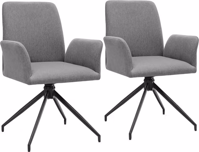 tectake Set of 2 Daya Swivel Dining Chairs in Anthracite Grey – 7