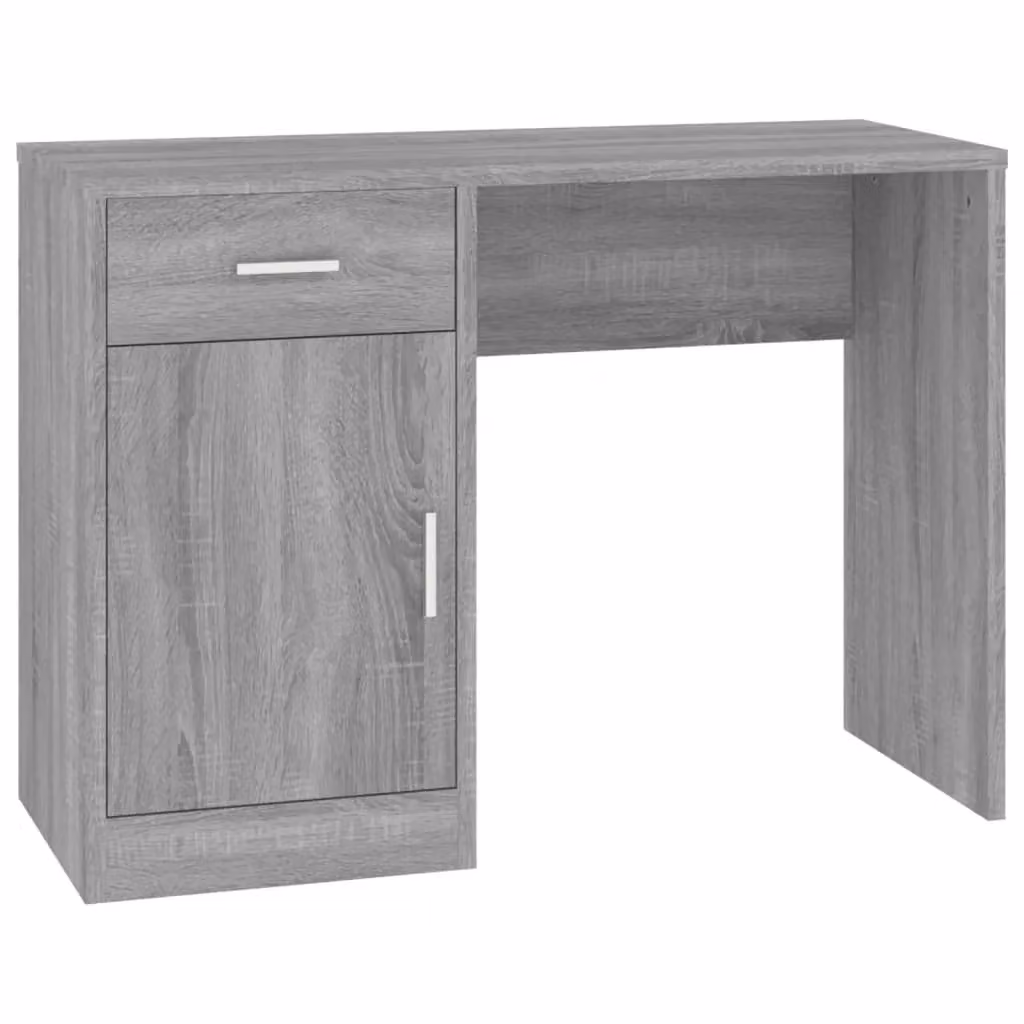 Berkfield Modern Grey Sonoma Computer Desk with Drawer and Cabinet, W/D/H: 100 x 40 x 73 cm – 2