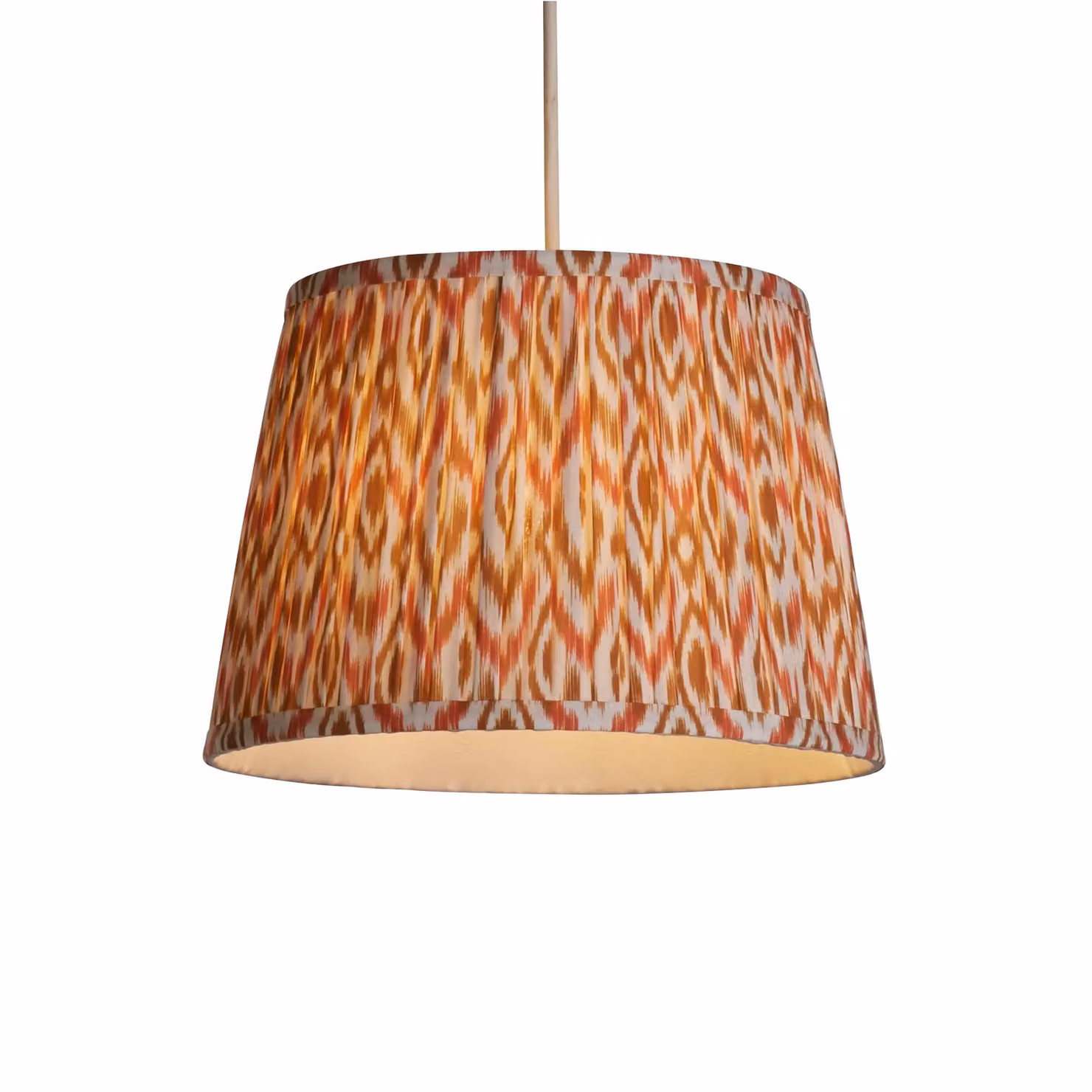 Lighting Collection Mushroom Pleat Printed Fabric Lamp Shade, Multicolour and White, Diameter: 30 cm – 2