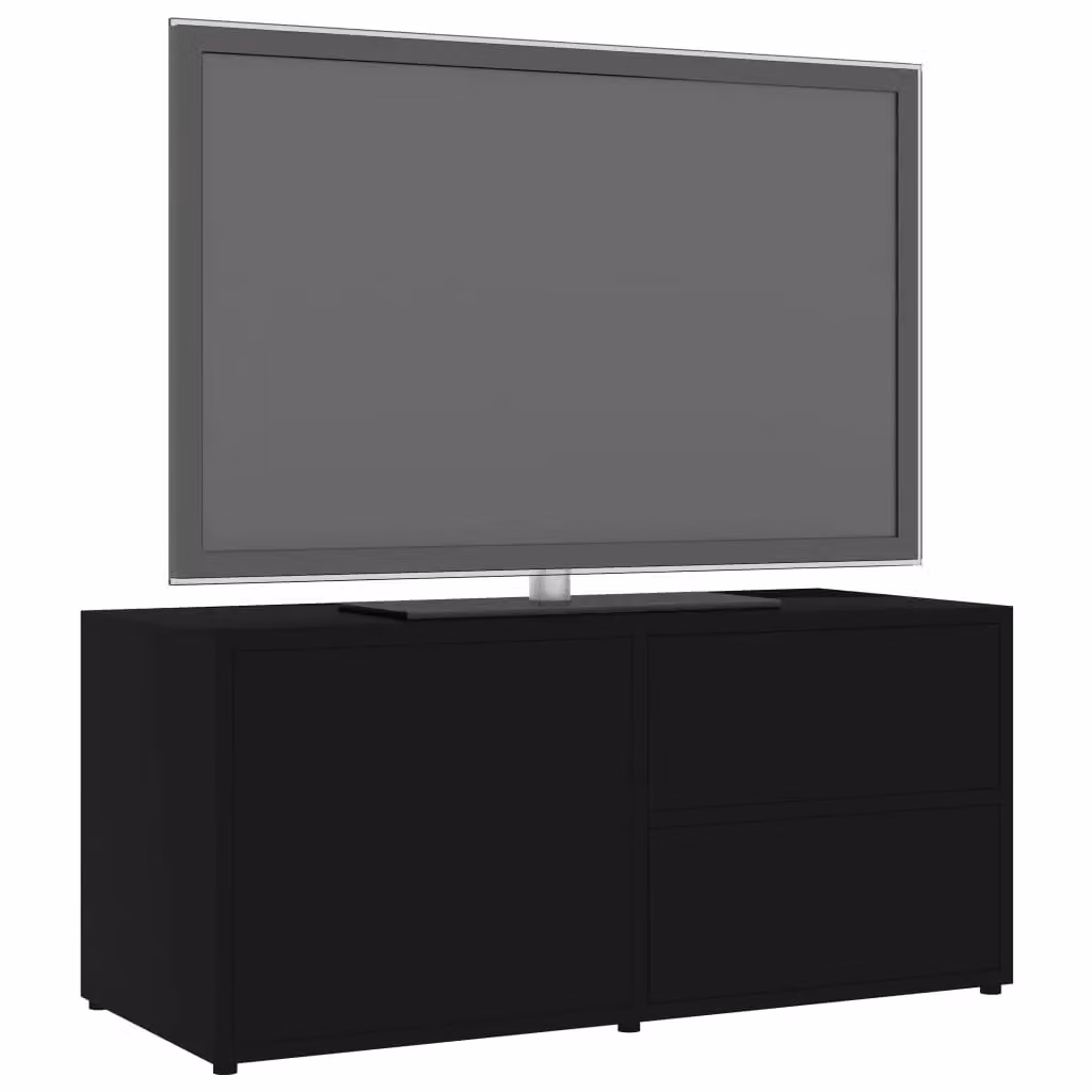 Berkfield Home Black TV Cabinet in Engineered Wood W/D/H: 80 x 34 x 36 cm – 3