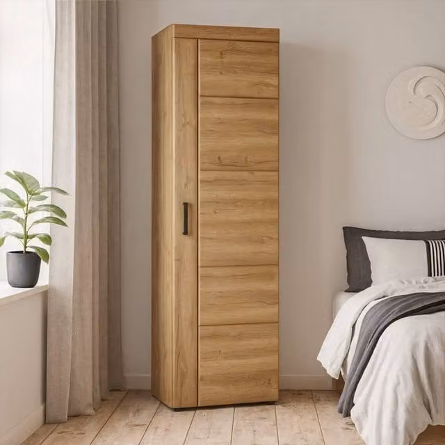 Wyld Haus Cortina Tall Cupboard in Grandson Oak Natural, H 195.0 x W 57.8 x D 37.4 cm