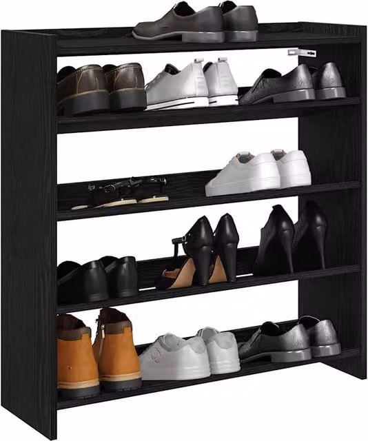 Berkfield Home Black Modern Shoe Rack, W/D/H: 80 x 25 x 81 cm – 1